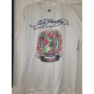 VTG Ed Hardy By Christian Audigier T-Shirt Dead or Live Sz XXL Made in USA